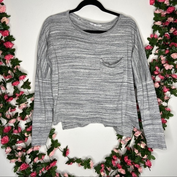 Athleta Gray Knit crop top sweater xs silver - Picture 1 of 6